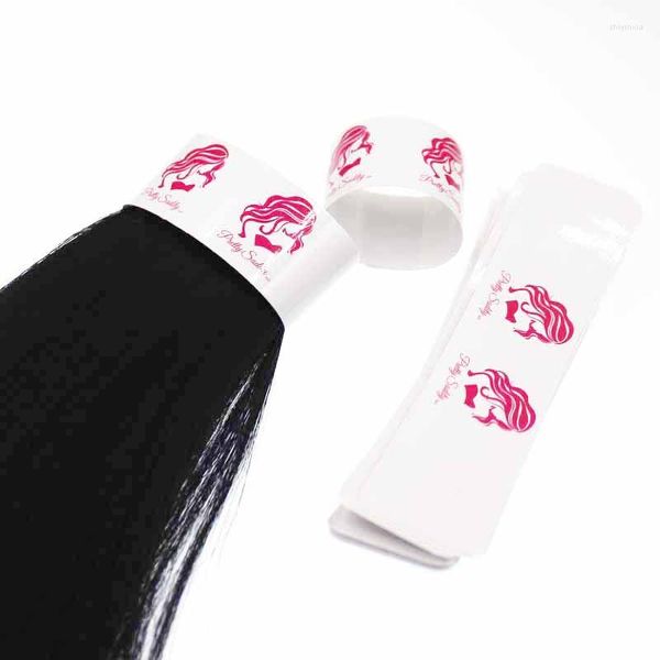 Cadeau cadeau 1000pcs personnalisé imprimé brillant laminé étiquettes de papier blanc autocollants autocollants de cheveux humains enveloppes adhésif 25 110mm