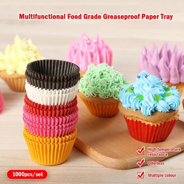 Enveloppe-cadeau 1000pcs Mini Taille Chocalate Paper Douleurs de bouffée Gâteau de gâteau Muffin Formes Cupcakes Cupcakes Couleur de fête Couleur de fête Moule 248i