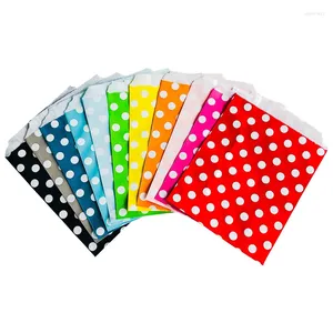 Geschenkomschakeling 100 stcs 13x18cm kleur stip kraft papieren zak bruiloft feest fruit brood snoep groente noot gebakken voedsel verpakking