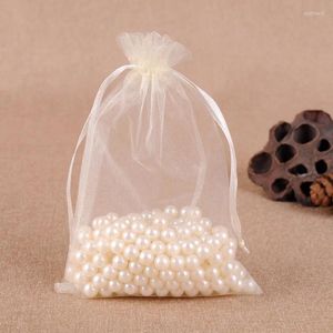 Geschenkwikkeling 100 stcs 20x30cm Organza -tassen Kerst Halloween Wedding Party Baby Shower Transparante snoep chocolade verpakking