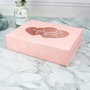 Emballage cadeau 100pcs 22 17 5.5cm Rose Push Cake Box Avec Fenêtre Candy Tube / Barrel Pushcake