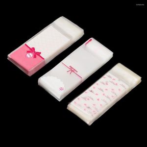 Papel de regalo 100 Uds 5x10cm bolsas de embalaje de lápiz labial autoadhesivo embalaje de bolsillo para dulces envoltorio de galletas paquete pequeño suministro para fiestas y festivales