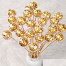 Geschenkomschakeling 100 van de Acryl Acryl Chocolade Holder Candy Packaging Balls Diy Bouquet Accessories Valentines Day Cup BouquetGift Drop levering Dhozx