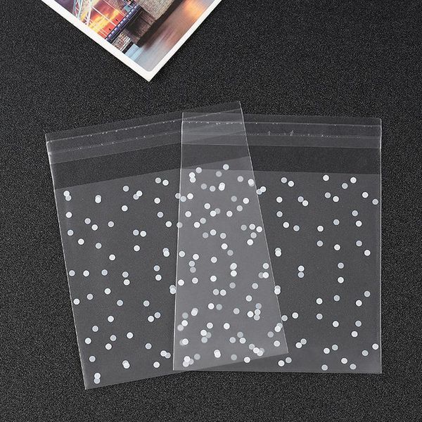 Emballage cadeau 100pcs sacs sac d'emballage dot biscuits en plastique emballage pain fournitures de cuisson bonbons cookies fête de mariage décoration