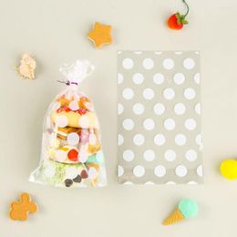 Geschenkwikkeling 100 pcs koekjes feest wit koekjespakket dot stipe cellofaan tas bakpakjes inpakken