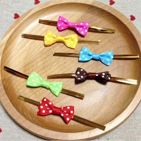 Envoltura de regalo 100 unids Bowknot Metallic Twist Wire Ties Candy Lollipop Hornear Bolsas de embalaje transparentes para la fiesta de bodas Suministros de envoltura de pasteles