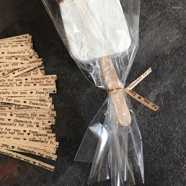 Papel de regalo, 100 Uds., lazos metálicos con lazo, envoltura de piruleta de caramelo, bolsas de celofán para hornear, encuadernación de sellado, decoración para fiesta de boda