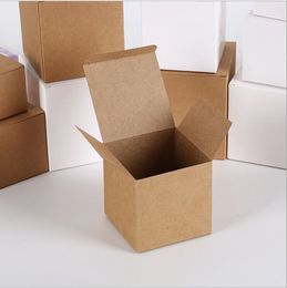 Geschenkomschakeling 100 stks bruine kraft papieren doos voor verpakking handgemaakte zeepverpakking klein pakket feestvaartuig ES 230209