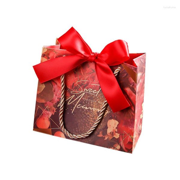 Cadeau cadeau 100pcs sacs de bonbons boîte pour fête de mariage fournitures d'anniversaire baby shower romantique ruban arc emballage
