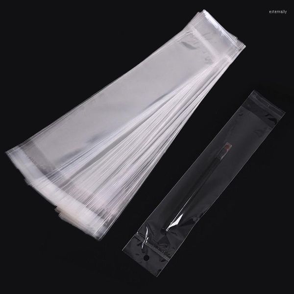 Emballage cadeau 100pcs clair refermable Cellophane/BOPP/poly PVC sacs 32cm longueur Transparent Opp sac emballage plastique auto-adhésif joint