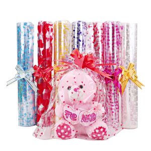 Emballage cadeau 100pcs coloré amour Transparent Opp sac en plastique pour poupées jouet emballage bonbons fournitures de fête de mariage en gros 221202