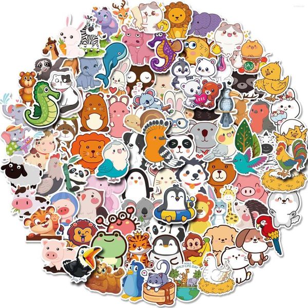 Cadeau cadeau 100pcs caractères personnalisés papier animal dessin animé coréen mignon ordinateur portable autocollants décoratifs