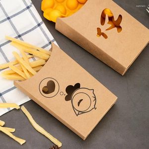 Envoltura de regalo 100 unids Caja de almuerzo de papel kraft desechable Papas fritas Pollo frito Suministros de embalaje para fiesta para llevar