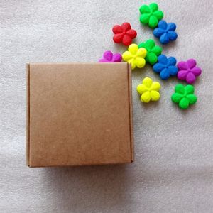 Emballage cadeau 100pcs bricolage boîte de papier kraft boîtes-cadeaux pour les faveurs de mariage anniversaire bonbons biscuits boîtes de paquet de bijoux de noël fournitures de fête 220913