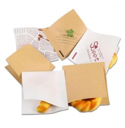 Cadeau cadeau 100pcs alimentaire sac en papier résistant à l'huile sandwich beignet pain accessoires de cuisson sacs pour l'emballage 8757185