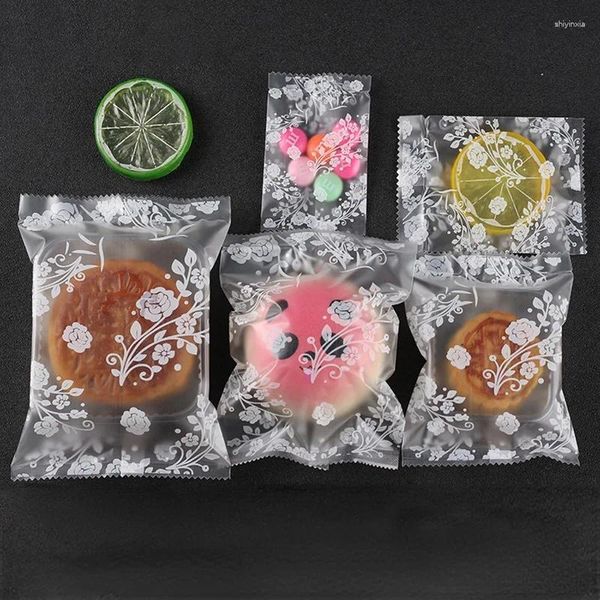 Enveloppe-cadeau 100pcs Grossed Translucent Machine Scellée Oeuf Yolk Gâteau auto-scellant Biscuit de pâtisserie cuite au thé parfumé