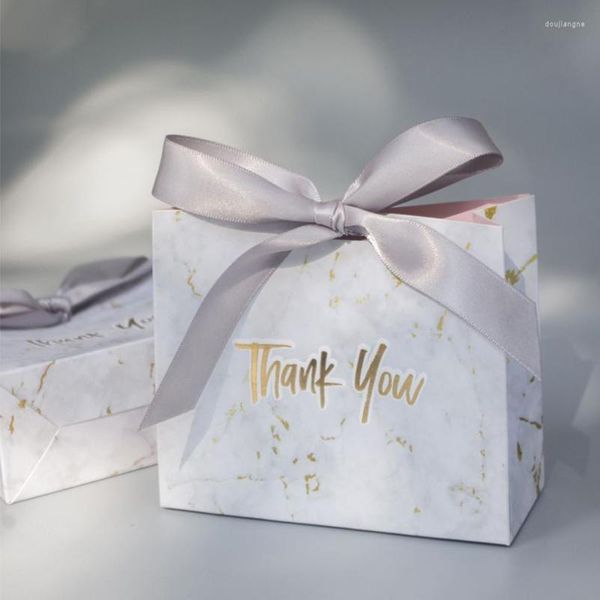 Emballage cadeau 100 pièces de haute qualité motif marbre gris boîte d'emballage de bonbons de mariage sac de chocolat créatif cadeau de fête de bébé