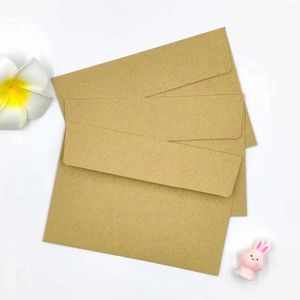 Cadeau cadeau 100pcs kraft papier vierge enveloppe écriture lettre carte de voeux cadeaux emballage pour invitation de mariage