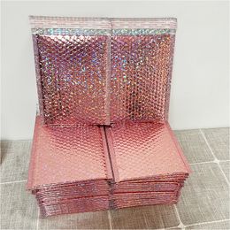 Envoltura de regalo 100 unids láser oro rosa embalaje burbuja mailer lámina plástico sobres acolchados bolsa sobre de correo 15x20 cm 230411