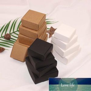 Gift Wrap 100 stks / partij bruin natuurlijke kraftbox, zwart papier verpakking box voor sieraden, witte kleine zeepkast, 12Sized Candy Boxe1