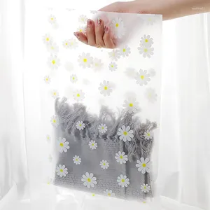 Enveloppe-cadeau 100pcs / lot Sac en plastique de bijoux givré avec des poignées avec des petits sacs à provisions