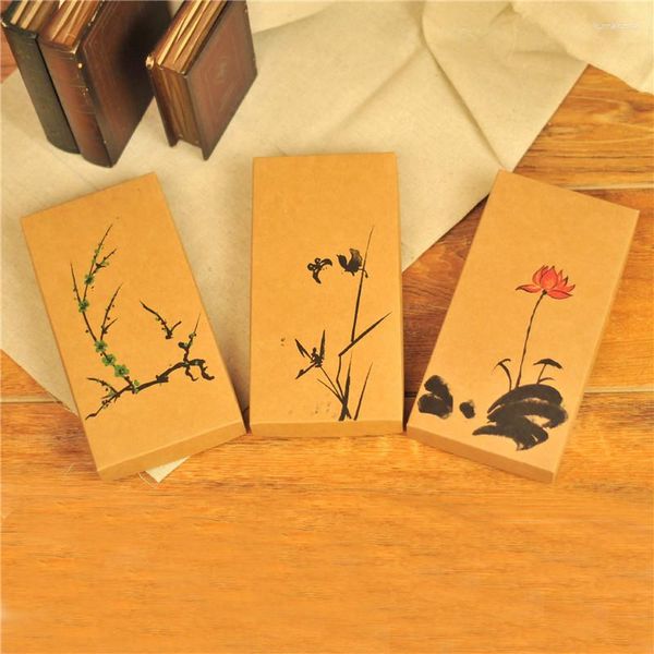Envoltura de regalo 100 unids / lote Caja Kraft Maquillaje hecho a mano Embalaje Macaron Cajas de papel marrón 22.5 cm 11.5 cm 3 cm