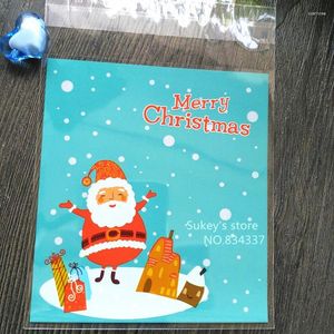 Enveloppe cadeau 100pcs / lot Joyeux Noël Sacs en plastique