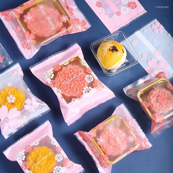 Emballage cadeau 100 pcs/lot sacs d'emballage Mooncake Biscuit fait à la main jaune d'oeuf biscuit croustillant pour le mariage du Festival de la mi-automne