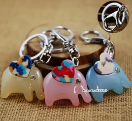 Geschenkwikkeling 100 van de Verkoop Zink Legering Elifant Keychain Keyring Gunsten Wedding Baby Doopparty Party SPRIES SN1229