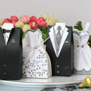 Geschenkwikkeling 100 van de high-end high-end European Style Wedding Candy Box Bruid en bruidegom multi-stijl pakken en jurken Shape Gift Boxes 220913