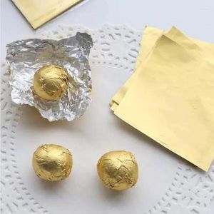 Geschenkwikkeling 100 stcs/pack 10cm gouden aluminium folie snoep chocolade koekje wikkel tin papier feestje diy verpakking wikkels