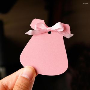 Papel de regalo 100 Uds etiquetas de papel vestido rosa camiseta azul caja colgante tarjetas DIY etiqueta tarjeta hecha a mano