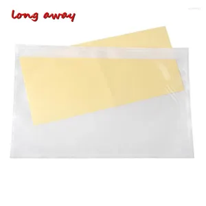 Enveloppe cadeau 100pcs Bill Transparent Bill facture Paper Paper Paper Document Sacs auto-adhésifs