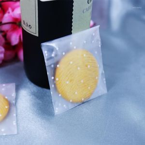 Emballage cadeau 100 pièces Transparent Dot Cookie bonbons sac paquet pour bricolage mariage anniversaire Goodies Snack cuisson Plastic1