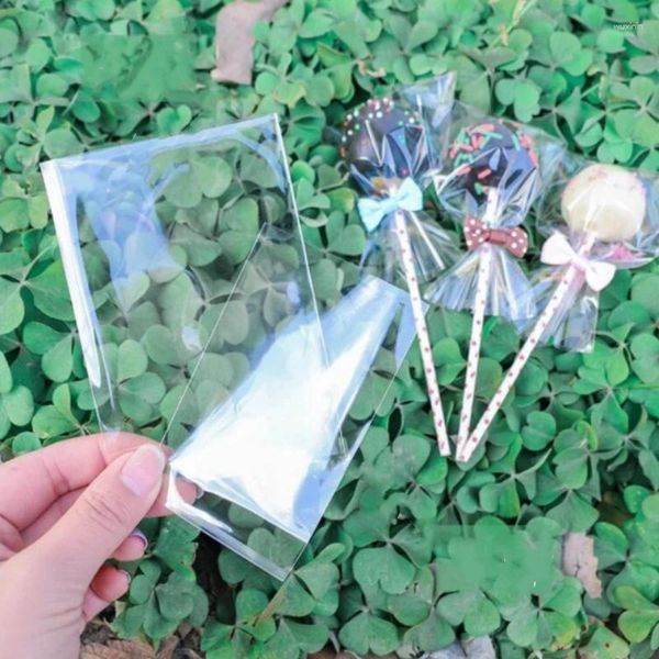 Envoltura de regalo 100pcs bolsas de plástico transparentes caramelo lollipop galletas