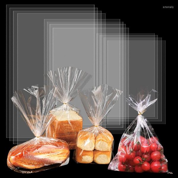 Emballage cadeau 100 pièces sacs en plastique transparent bonbons biscuit pain emballage clair Opp Cellophane sac noël mariage fête d'anniversaire
