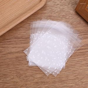 Geschenkverpakking 100 stuks transparante polka dot koekjeszakken doorzichtige snoep cupcake wrapper zelfklevend