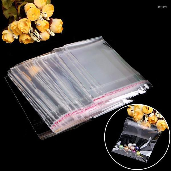 Emballage cadeau 100 pièces Transparent auto-scellant petits sacs en plastique Poly OPP Cookie bonbons refermable bijoux emballage Cellophane sac