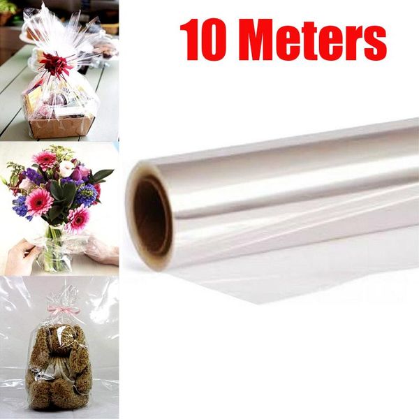 Cadeau cadeau 100x54cm rouleau de cellophane transparent pour paniers de bouquet de fleurs emballage arts artisanat papier fleurs cadeau