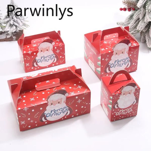 Envoltura de regalo 1025 PCS Caja de embalaje de magdalenas de Navidad Muffin Cake Takeaway Paquete de papel portátil Postre Pastelería al por mayor Fiesta navideña 231120