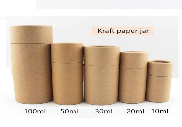 Enveloppe-cadeau 10 ml 20ml 30ml 50 ml 100 ml Conteneur Bouteille Emballage en papier kraft Paper Tube en verre Bouteilles d'huile essentielle Paquet 2050p1280224