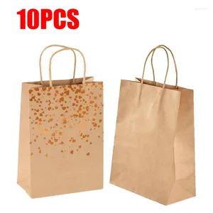 Cadeau cadeau 10pc sacs en papier kraft pique-nique en plein air alimentaire à emporter emballage emballage boîtes vêtements chaussures shopping organisateur sac présent boîte