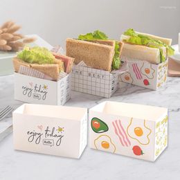 Buardado de regalos Caja de papel de empacador de sándwich de 10 piezas Sube el desayuno Bande
