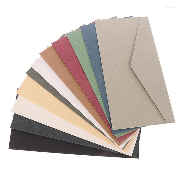 Emballage cadeau 10pc Vintage couleur vierge enveloppes en papier Kraft Invitation de fête de mariage