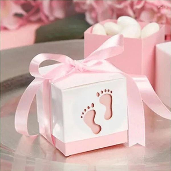 Enveloppe cadeau 10pcs Babes de baby shower boîtes rose bleu mignon décorations d'anniversaire pour une fille de garçons favorise le genre révéler les fournitures