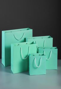 Cadeau cadeau 10pcs sac en papier bleu kraft emballage festival shopping fête d'anniversaire decorategift4767973