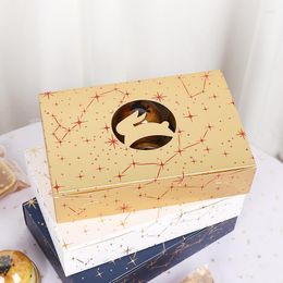 Cadeau cadeau 10pcs boîtes de cuisson bronzantes et emballage jaune d'oeuf croustillant bonbons biscuit boîte de cupcake creux fête d'anniversaire décor de faveur