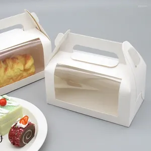 Enveloppe cadeau 10pcs Boîte à gâteau avec fenêtre Boîtes enroulées à rouleau suisse