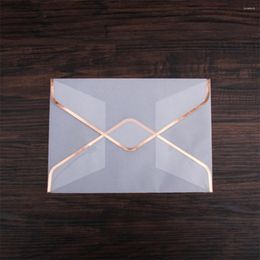 Gift Wrap 10pcs CelloPhaan Postkaarten Pakken Huwelijksuitnodiging Blanco Envelope Party Paper Envelops (Golden Edge)