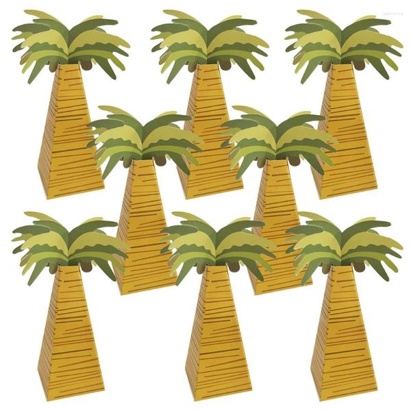 Emballage cadeau 10pcs coco-ou arbre Boîtes de bonbons papier Cookie Sweet Tropical Hawaii Supplies Birthday Wedding